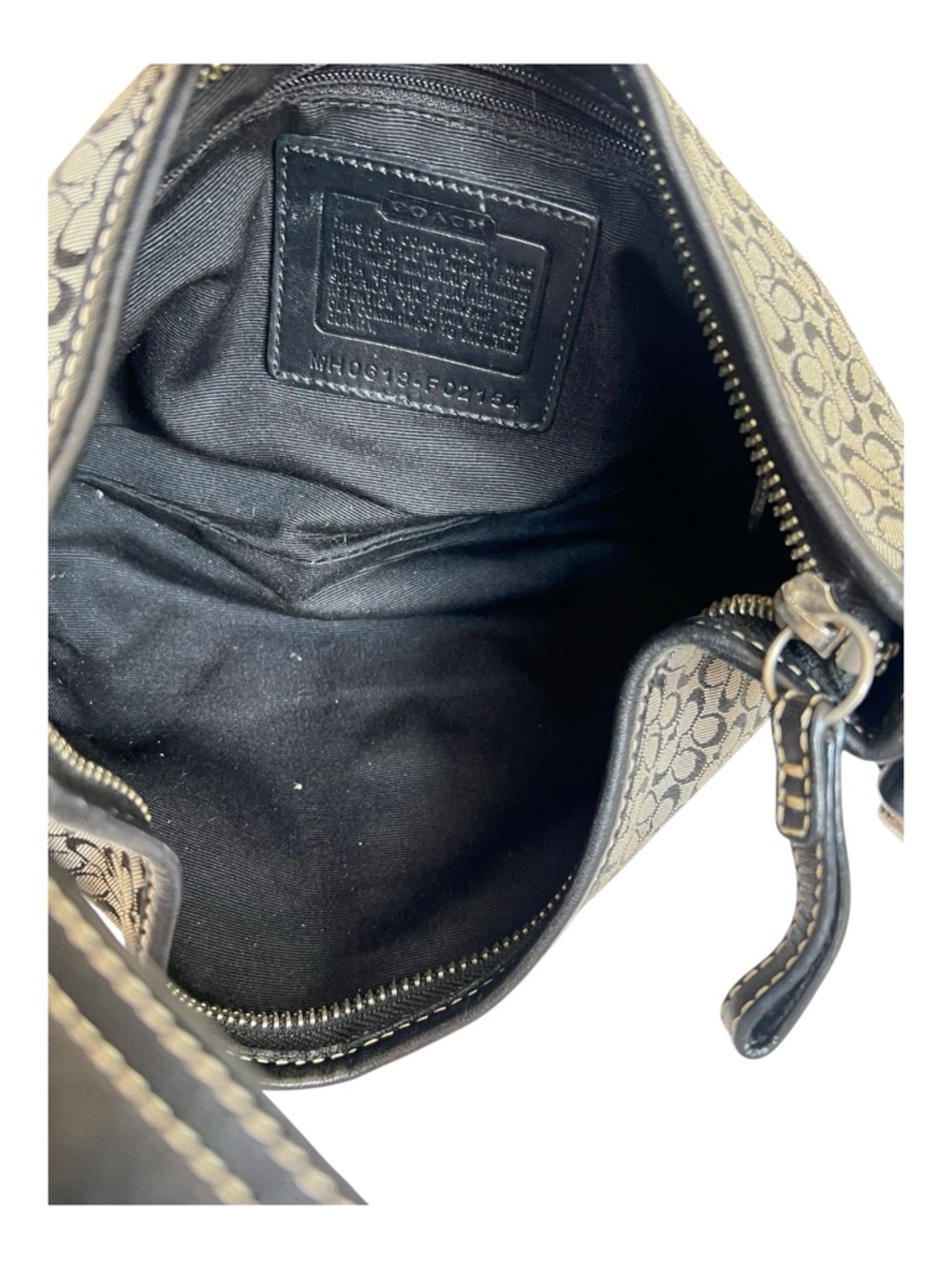 Vintage Coach Soho Signature Mini Hobo Bag - Y2K Black & Grey Demi Purse - Picture 7 of 12